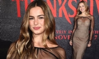 Addison Rae shines in sheer dress at Thanksgiving Premiere