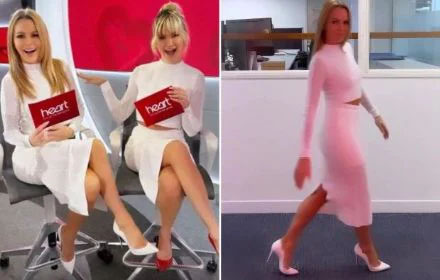 Amanda Holdenlooks glamas  she makes outfit blunder with Ashley Roberts