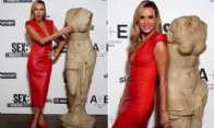 Amanda Holden Flaunts Glamorous Look in Plunging Red Leather Dress at Show Launch Party 