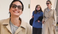 Angelina Jolie and Daughter Vivienne, 15, Share Laughter at JFK Airport