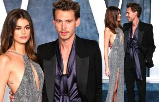 Austin Butler and Kaia Gerber put on a loved-up display at Vanity Fair Oscars party after he misses out on Best Actor award for Elvis