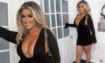 EuroMillions winner Jane Park recently shows off the results of her new boob job in a plunging black mini dress after undergoing surgery in Turkey