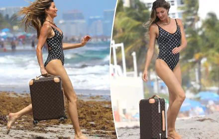 ''Gisele Bundchen Turns Heads in Cheeky LV Swimsuit for Louis Vuitton Ads''