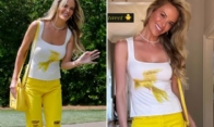 Jena Sims Turns Heads at Masters in Bold Yellow Trousers