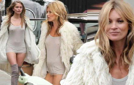Kate Moss bares all on set of advert as her dress falls open 