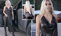 Kim Kardashian flaunts her toned curves in a skimpy ensemble