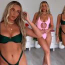 Millie Court, a former Love Island star, set Instagram on fire as she flaunted a stunning collection of brightly colored swimwear 