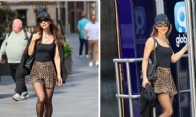 Myleene Klass Wows in Leopard Shorts at Smooth Radio Studio