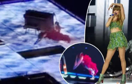 Taylor Swift shocks fans as she dives headfirst into stage gap